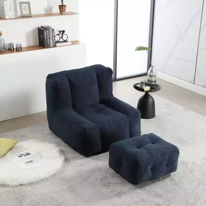Ensemble fauteuil poire et ottoman TUYOHW, fauteuil de sol en mousse à mémoire de forme pour un confort optimal, fauteuil de salon paresseux pour salle de lecture, salon