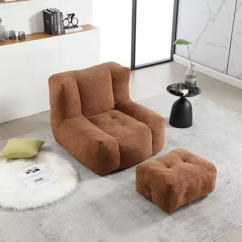 Ensemble fauteuil poire et ottoman TUYOHW, fauteuil de sol en mousse à mémoire de forme pour un confort optimal, fauteuil de salon paresseux pour salle de lecture, salon