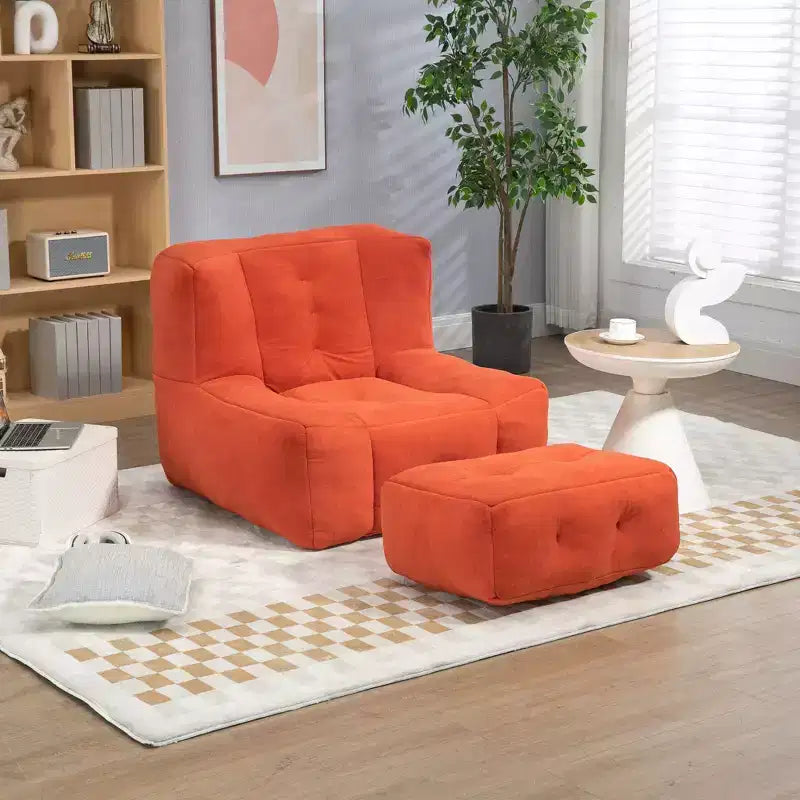 Ensemble fauteuil poire et ottoman TUYOHW, fauteuil de sol en mousse à mémoire de forme pour un confort optimal, fauteuil de salon paresseux pour salle de lecture, salon