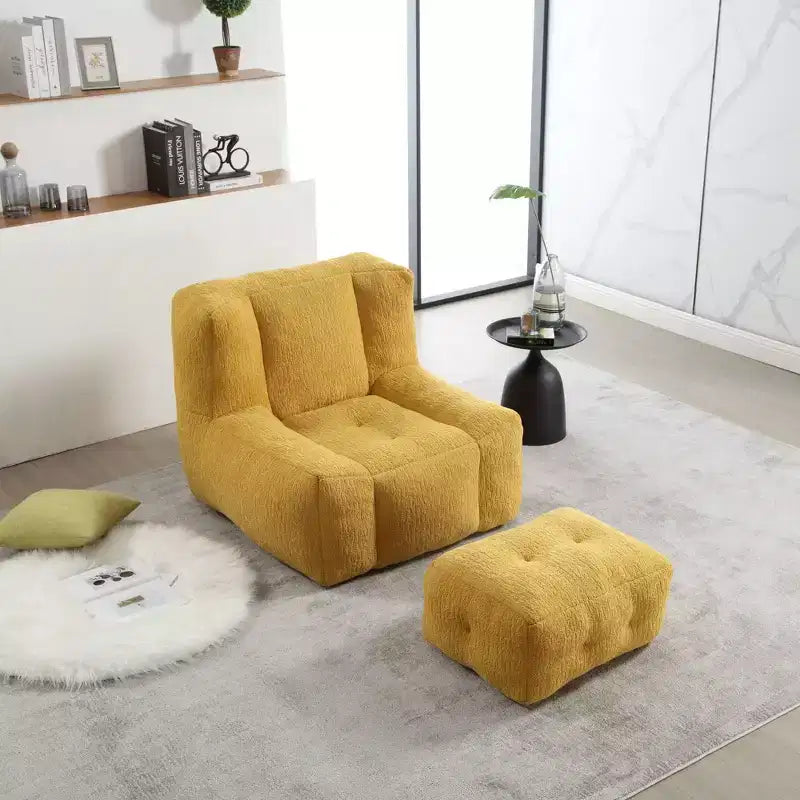 Ensemble fauteuil poire et ottoman TUYOHW, fauteuil de sol en mousse à mémoire de forme pour un confort optimal, fauteuil de salon paresseux pour salle de lecture, salon