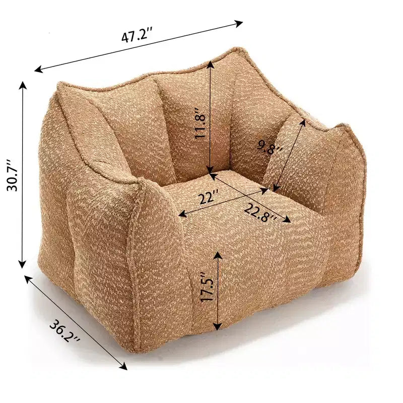 Pouf géant TUYOHW, fauteuil de sol moelleux en mousse haute résilience pour un confort durable, chaise longue paresseuse pour le salon et la chambre à coucher
