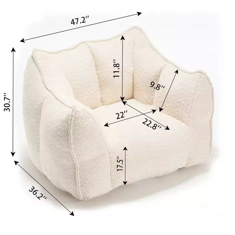 Pouf géant TUYOHW, fauteuil de sol moelleux en mousse haute résilience pour un confort durable, chaise longue paresseuse pour le salon et la chambre à coucher