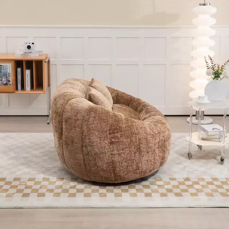 Fauteuil poire dossier haut TUYOHW, canapé de sol durable pour un soutien complet du corps, fauteuil paresseux confortable pour adultes et enfants dans le salon