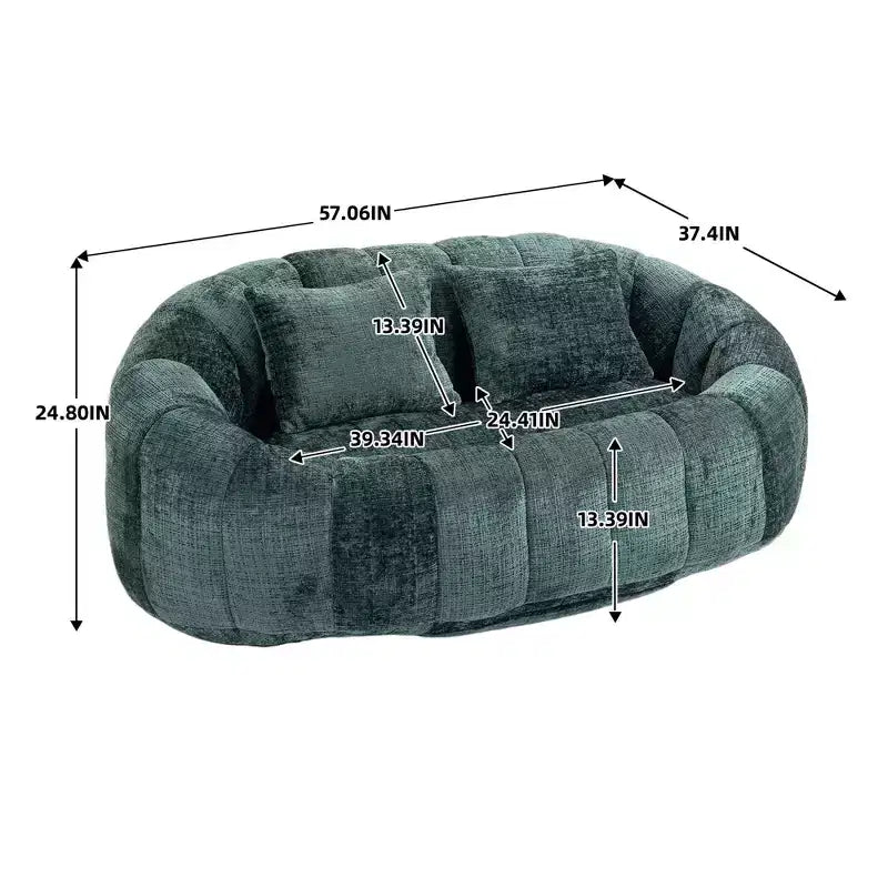 Fauteuil poire dossier haut TUYOHW, canapé de sol durable pour un soutien complet du corps, fauteuil paresseux confortable pour adultes et enfants dans le salon