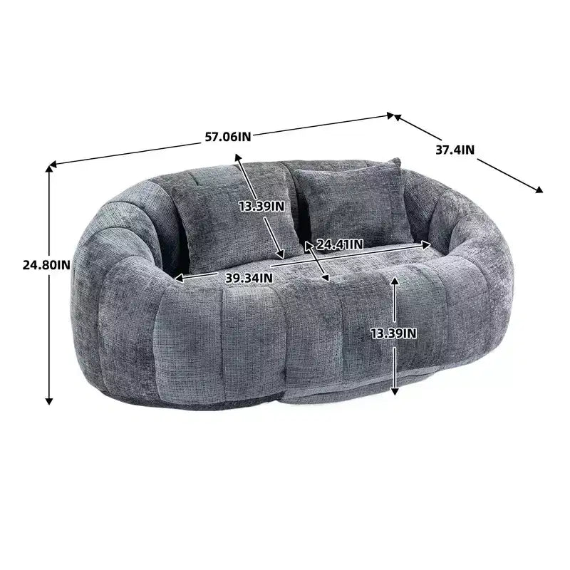Fauteuil poire dossier haut TUYOHW, canapé de sol durable pour un soutien complet du corps, fauteuil paresseux confortable pour adultes et enfants dans le salon