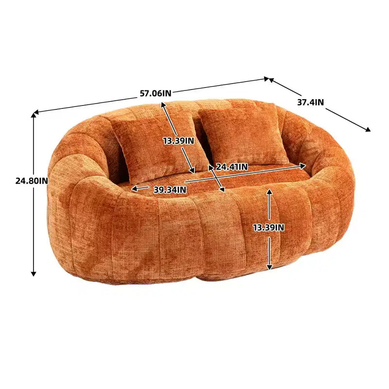 Fauteuil poire dossier haut TUYOHW, canapé de sol durable pour un soutien complet du corps, fauteuil paresseux confortable pour adultes et enfants dans le salon