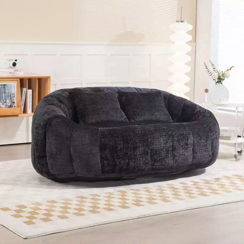 Fauteuil poire dossier haut TUYOHW, canapé de sol durable pour un soutien complet du corps, fauteuil paresseux confortable pour adultes et enfants dans le salon