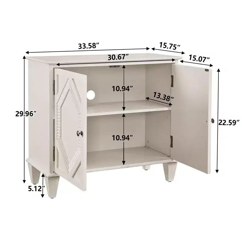 Meuble de buffet TUYOHW, meuble avec accent géométrique symétrique, étagère réglable, poignées en laiton, table console pour salon, cuisine, noir