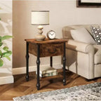 Roman Column Side Table with 1 Drawer & Gourd Joints (PB)