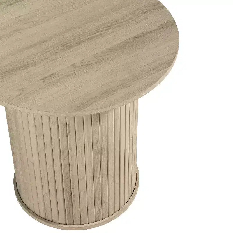 Galano Lot de 2 tables d'appoint rondes à piédestal cannelé 55,1 cm L x 55,1 cm P x 55,6 cm H