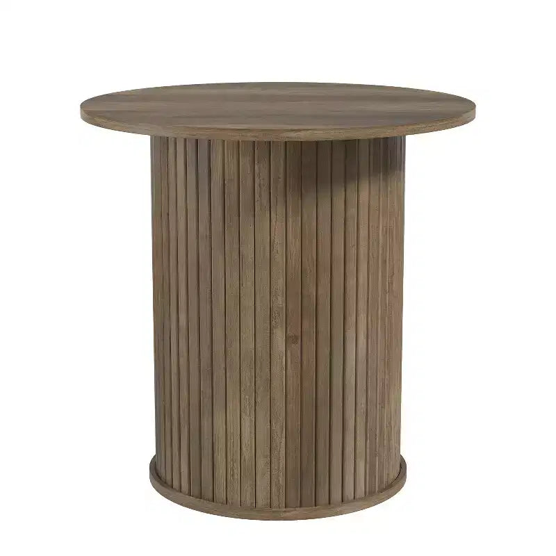 Galano Lot de 2 tables d'appoint rondes à piédestal cannelé 55,1 cm L x 55,1 cm P x 55,6 cm H