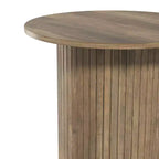 Galano Lot de 2 tables d'appoint rondes à piédestal cannelé 55,1 cm L x 55,1 cm P x 55,6 cm H