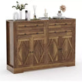 Storage cabinet with 4 drawers and 4 doors, suitable for dining rooms and living rooms
