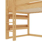 Lit mezzanine Bellemave House avec étagère et toboggan, structure de lit mezzanine en bois massif avec barrières de sécurité et design ludique pour enfants