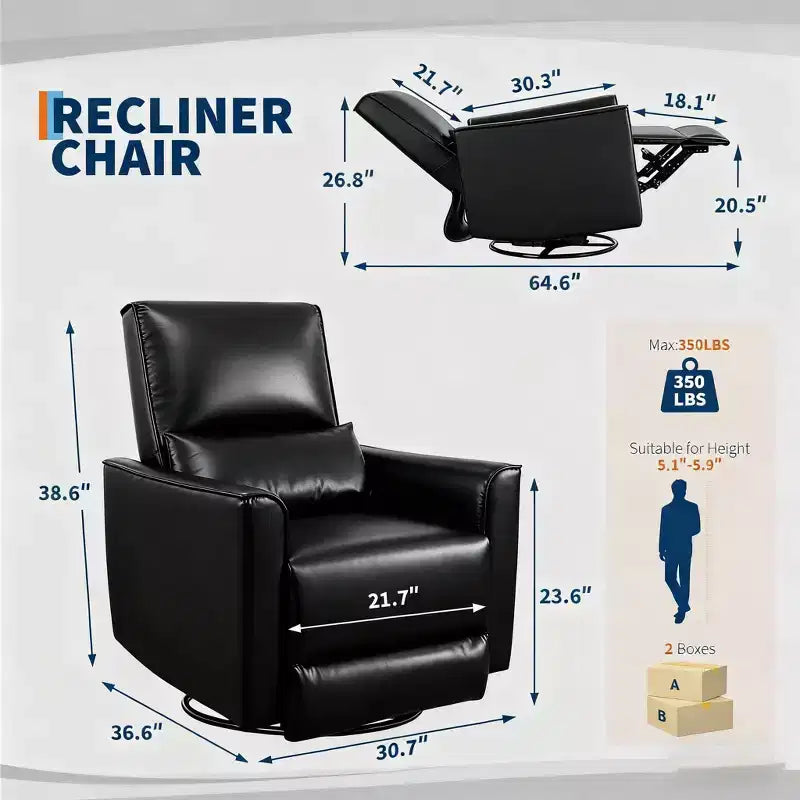 Fauteuil inclinable à bascule pivotant pour chambre de bébé, planeur inclinable, canapé profond avec dossier haut