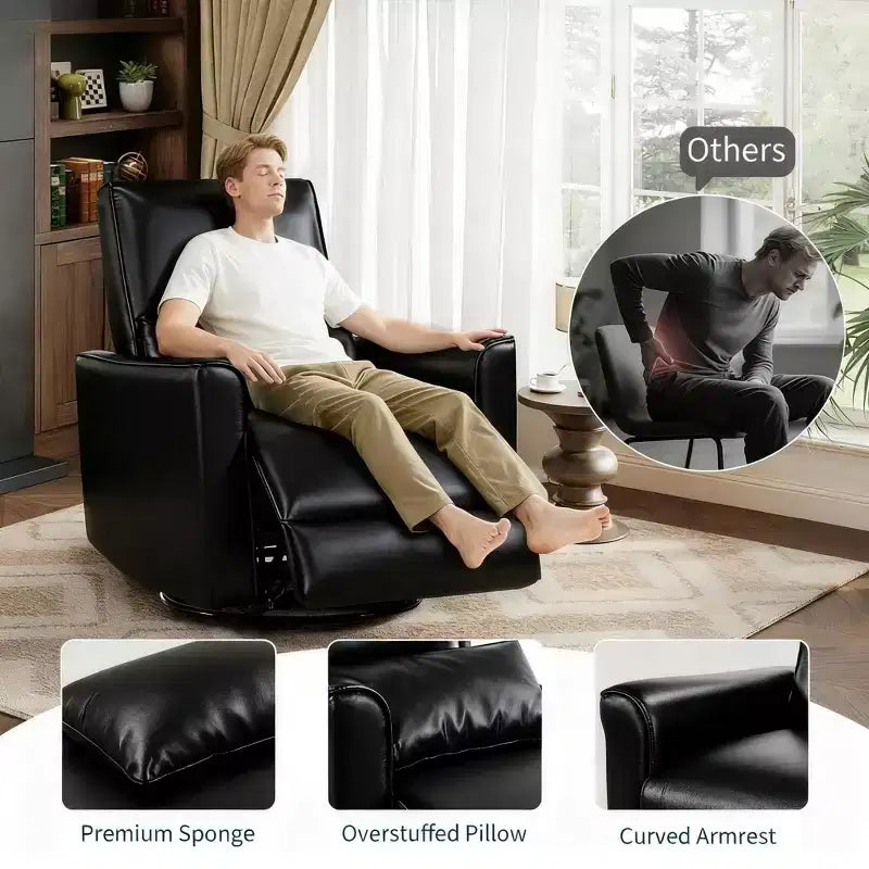 Fauteuil inclinable à bascule pivotant pour chambre de bébé, planeur inclinable, canapé profond avec dossier haut
