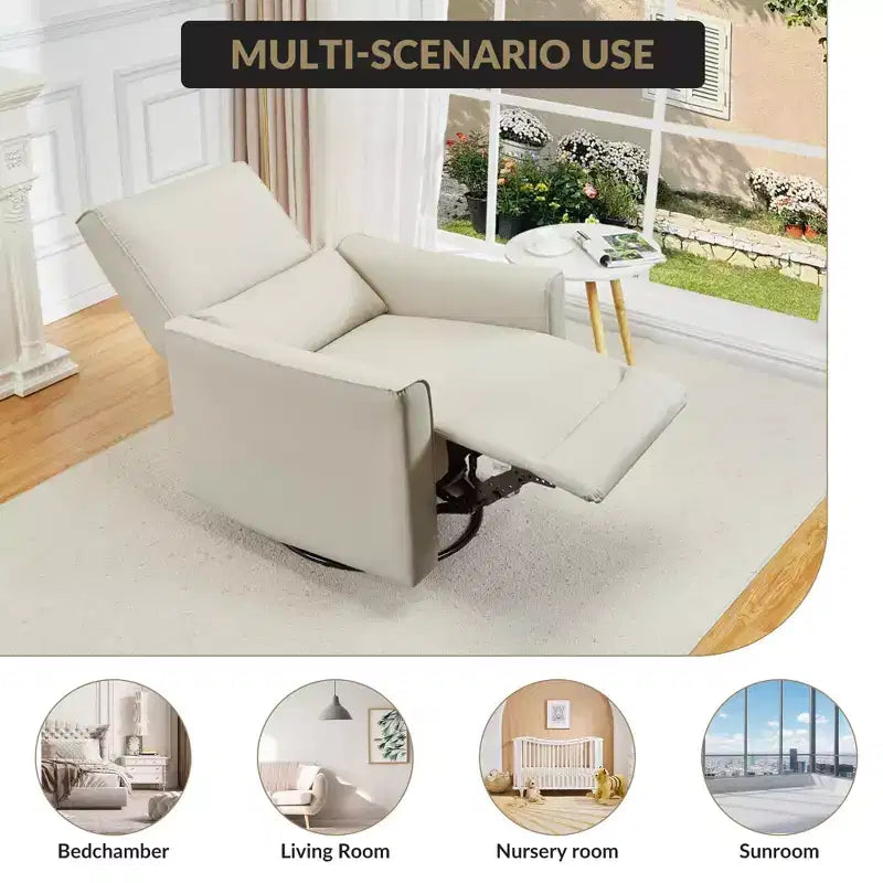 Fauteuil inclinable à bascule pivotant pour chambre de bébé, planeur inclinable, canapé profond avec dossier haut