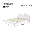 Cadre de lit Queen/King Size, Lit plateforme en bois de pin avec tête de lit, Sommier tapissier non requis - ModernLuxe