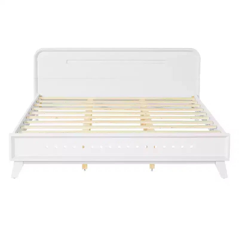 Cadre de lit Queen/King Size, Lit plateforme en bois de pin avec tête de lit, Sommier tapissier non requis - ModernLuxe