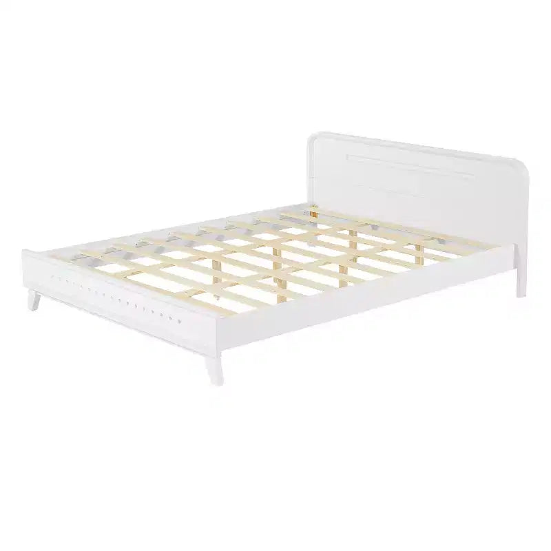 Cadre de lit Queen/King Size, Lit plateforme en bois de pin avec tête de lit, Sommier tapissier non requis - ModernLuxe
