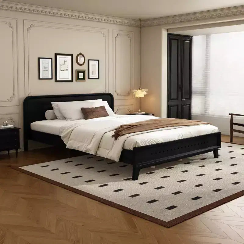 Cadre de lit Queen/King Size, Lit plateforme en bois de pin avec tête de lit, Sommier tapissier non requis - ModernLuxe