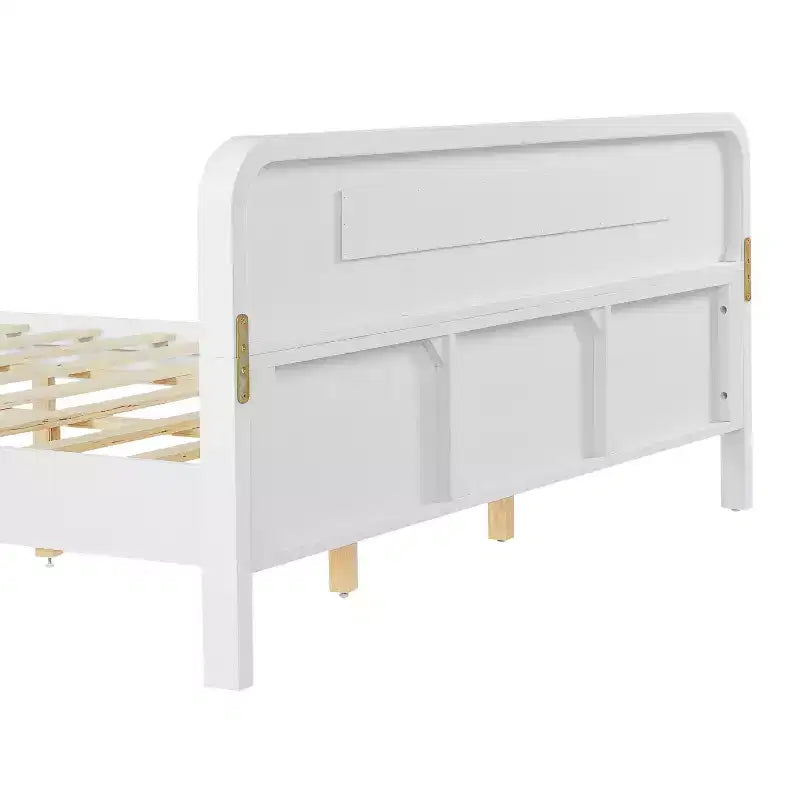 Cadre de lit Queen/King Size, Lit plateforme en bois de pin avec tête de lit, Sommier tapissier non requis - ModernLuxe