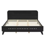 Cadre de lit Queen/King Size, Lit plateforme en bois de pin avec tête de lit, Sommier tapissier non requis - ModernLuxe