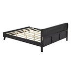 Cadre de lit Queen/King Size, Lit plateforme en bois de pin avec tête de lit, Sommier tapissier non requis - ModernLuxe
