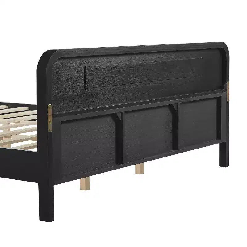 Cadre de lit Queen/King Size, Lit plateforme en bois de pin avec tête de lit, Sommier tapissier non requis - ModernLuxe