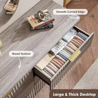 Commode cannelée à 6 tiroirs, meuble de rangement au design ondulé en panneaux de particules et MDF
