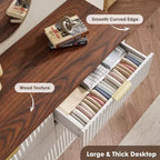 Commode cannelée à 6 tiroirs, meuble de rangement au design ondulé en panneaux de particules et MDF