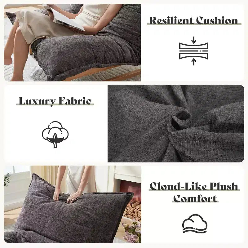 AMERLIFE Fauteuil spacieux, 46 pouces, fauteuil d'appoint moderne avec coussin moelleux, pouf style canapé paresseux pour salon