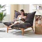 AMERLIFE Fauteuil spacieux, 46 pouces, fauteuil d'appoint moderne avec coussin moelleux, pouf style canapé paresseux pour salon