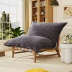 AMERLIFE Oversized Sofa Chair, 46 Modern Accent Chair with Plush Cushion, Sofa-Style Bean Bag Lazy Lounge for Living Room
