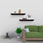 Étagère flottante noire 18.11 C avec support invisible pour montage mural en bois, parfaite pour la décoration de salle de bain/chambre/cuisine ou pour exposer des livres/plantes, facile à installer.
