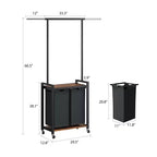 Chariot de lessive roulant avec étagère suspendue et étagère utilitaire | Panier de tri de linge avec roues verrouillables | Organisateur de panier à linge
