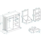 Meuble Poubelle Inclinable, Meuble Poubelle Caché pour Cuisine, Meuble Poubelle Coulissant avec Rangement, Meuble Poubelle avec 2 Tiroirs Blanc