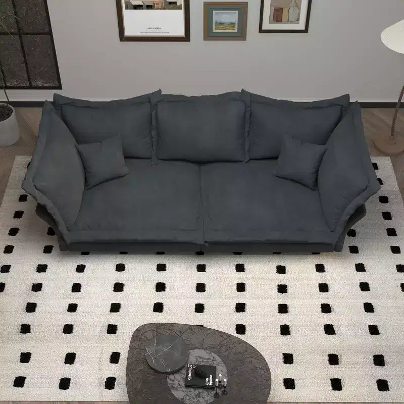 MAYEERTY 90.55 Canapé moderne rembourré confortable Cloud Couch, Canapés à assise profonde avec plusieurs grands coussins de canapé gris