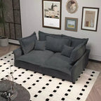 MAYEERTY 90.55 Canapé moderne rembourré confortable Cloud Couch, Canapés à assise profonde avec plusieurs grands coussins de canapé gris