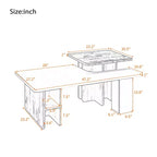 JVNOXK47.20 Lot de 2 tables basses gigognes style Campagne, Table basse rectangulaire pour salon, Ensemble de tables basses finition bois, Petites tables basses
