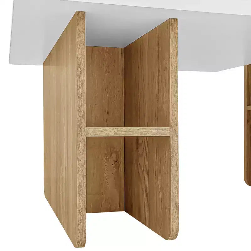 JVNOXK47.20 Lot de 2 tables basses gigognes style Campagne, Table basse rectangulaire pour salon, Ensemble de tables basses finition bois, Petites tables basses