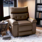 Fauteuil inclinable surdimensionné avec chauffage et massage Fauteuil pivotant et berçant extra large en cuir PU avec pochette latérale pour salon, chambre de bébé