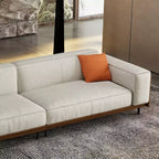 Canapé en tissu Luck Live de style moderne du milieu du siècle avec cadre en bois massif, revêtement respirant en coton-lin, coussins en mousse haute densité, pieds en métal