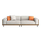 Canapé en tissu Luck Live de style moderne du milieu du siècle avec cadre en bois massif, revêtement respirant en coton-lin, coussins en mousse haute densité, pieds en métal