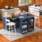Dessertes de cuisine roulantes avec roues, prise de courant, lumière LED, porte-épices, porte en verre cannelé, rangement mobile style ferme pour salle à manger