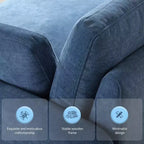 Fauteuil d'appoint moderne surdimensionné GDFStudio Oliver en chenille avec assise profonde extra-large et oreillers
