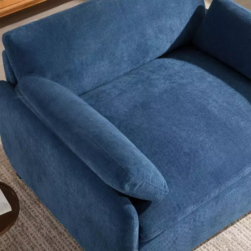 Fauteuil d'appoint moderne surdimensionné GDFStudio Oliver en chenille avec assise profonde extra-large et oreillers