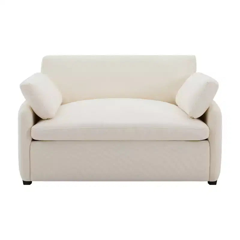Fauteuil d'appoint moderne surdimensionné GDFStudio Oliver en chenille avec assise profonde extra-large et oreillers