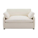 Fauteuil d'appoint moderne surdimensionné GDFStudio Oliver en chenille avec assise profonde extra-large et oreillers
