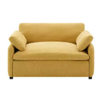 Fauteuil d'appoint moderne surdimensionné GDFStudio Oliver en chenille avec assise profonde extra-large et oreillers